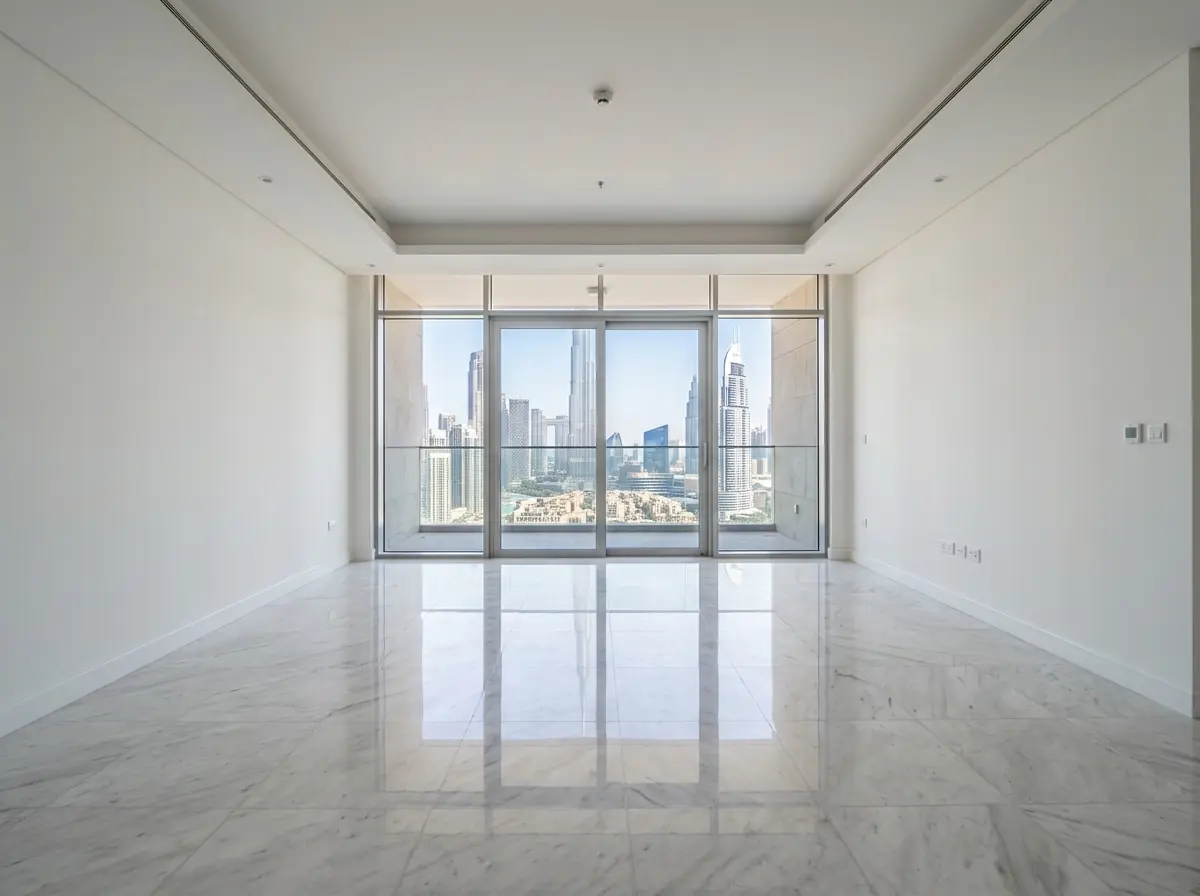 Empty luxury apartment prepped for tenancy handover inspection